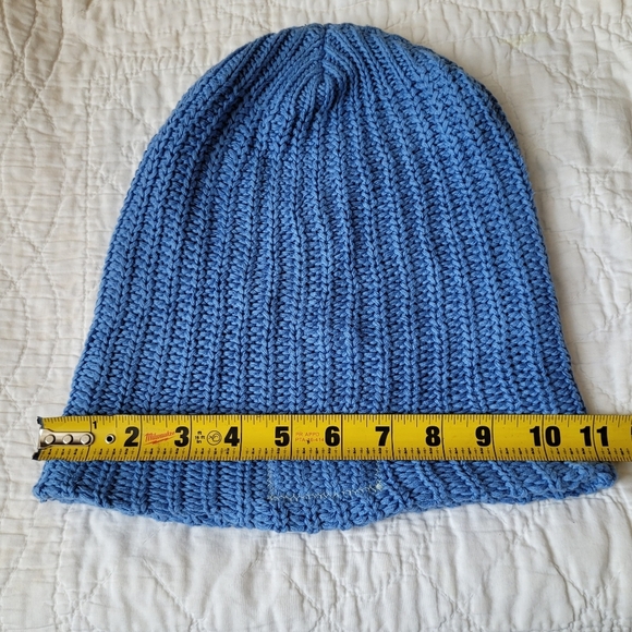 LOVE YOUR MELON CUFFED BEANIE KNIT TOQUE BLUE GOLD FOIL ONE SIZE - Picture 11 of 12